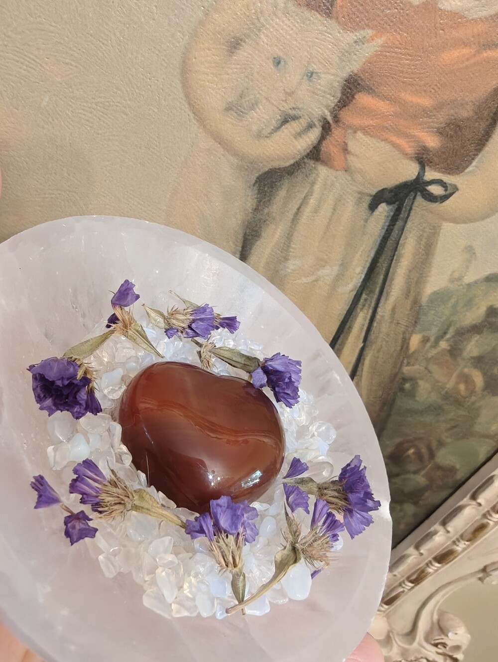 Opalite Chips And Carnelian Heart.